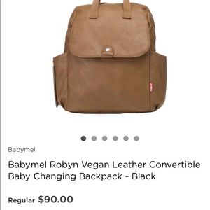 Babymel Vegan Leather Backpack Diaper Bag